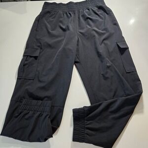 YPB Abercrombie & Fitch motionTEK Cargo Joggers Black Large Womens Activewear